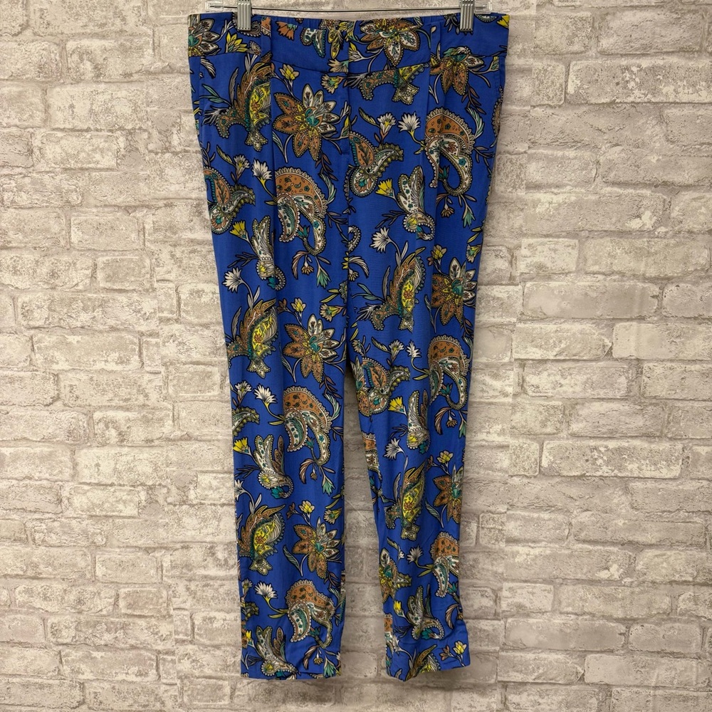 Ann Taylor LOFT Paisley Print Trousers Women’s 6P Blue